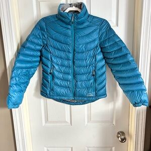 L.L. Bean Women's Ultralight 850 Goose Down Blue Puffer Packable Jacket XS